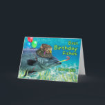 Brother Bro Birthday Fish Redo till Party Kort<br><div class="desc">Du är en i en GILL-jon! Det kort för hälsning av Bro eller Brother som är födelsedag har framsidan av en fisk som håller ballonger med fenan och blåser en bullerproducent i party. Den har också en kamouflage fisketthatt med fiskeluber fastspända. Art, bild och versell copyright © Shoaff Ballanger Studios,...</div>