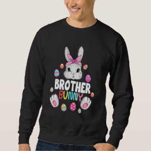 Brother Bunny Cute Rabbit Matching Family Påsk D Lång Ärmad Tröja