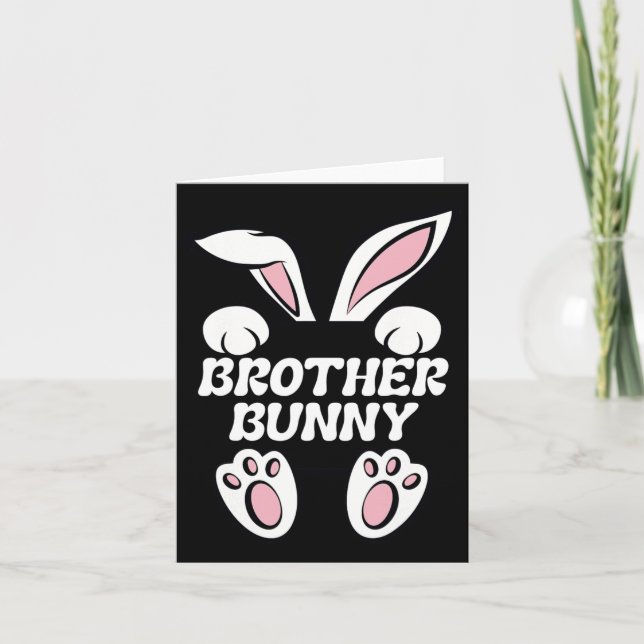 Brother Bunny Roligt Påsk Rabbit Bunny Öron Cute R Kort (Framsida)