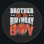 Brother Bysketbyll Birthday Boy Byller B-da Runt Klistermärke<br><div class="desc">Brother Bysketbyll Birthday Boy Byller B-day Party</div>