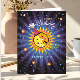 Brother Celestial Sol Grattis på födelsedagen Tack Kort