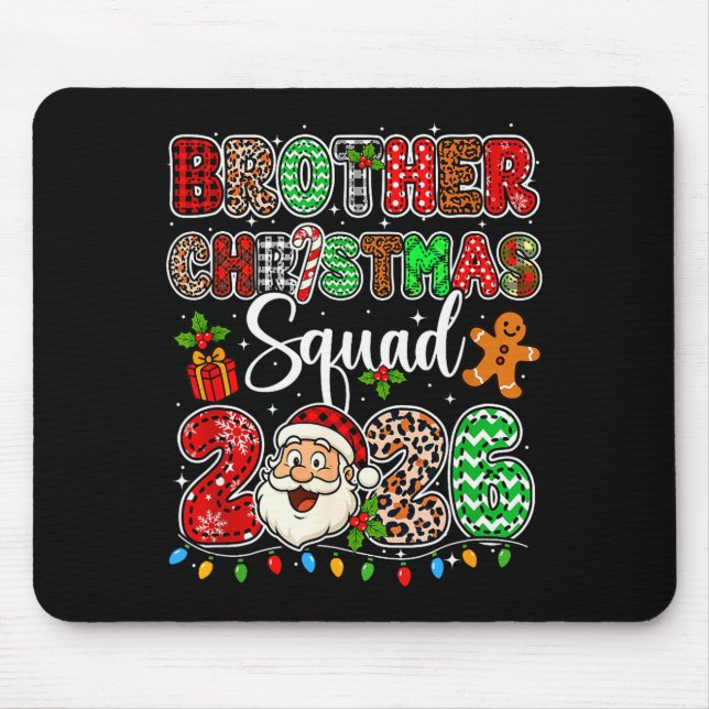 Brother Christmas Crew 2026 Leopard Funny Santa Fa Musmatta (Framsidan)