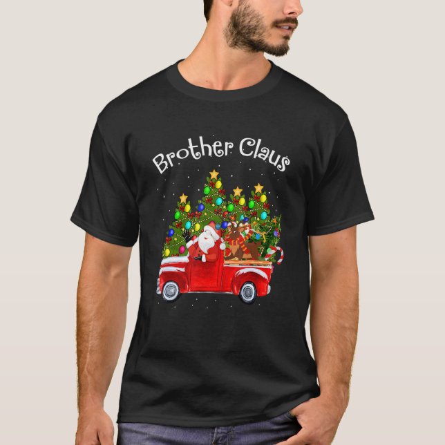 Brother Claus Riding Car Santa Pickup Reindeer & C T Shirt (Framsida)