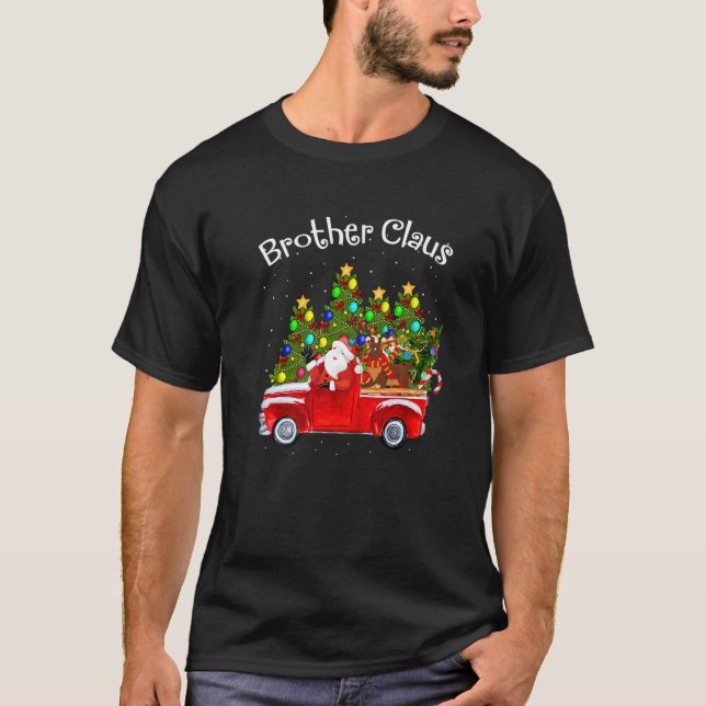 Brother Claus Riding Car Santa Pickup Reindeer & C T Shirt (Framsida)