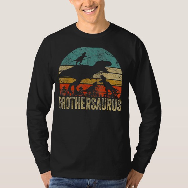 Brother Dinosaur Brothersaurus 3 Two Kids Christma T Shirt (Framsida)