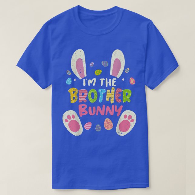 Brother Easter Matching Family Party Bunny Face Co T Shirt (Design framsida)