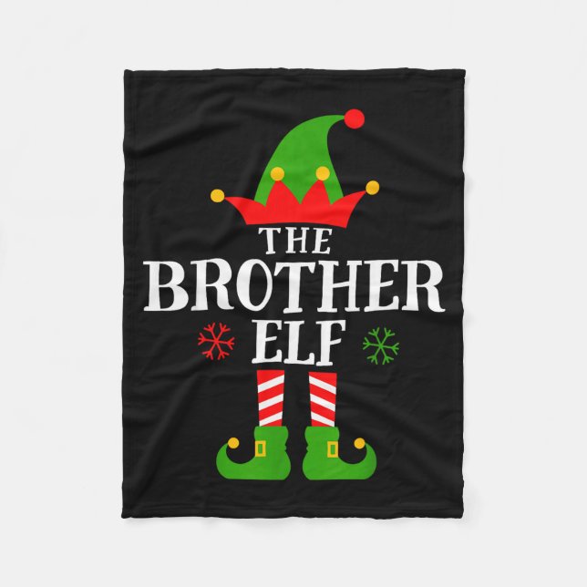 Brother Elf Funny Matching Family Group Christmas  Fleecefilt (Framsidan)