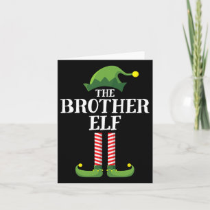 Brother Elf Matching Family Group jul Party Kort