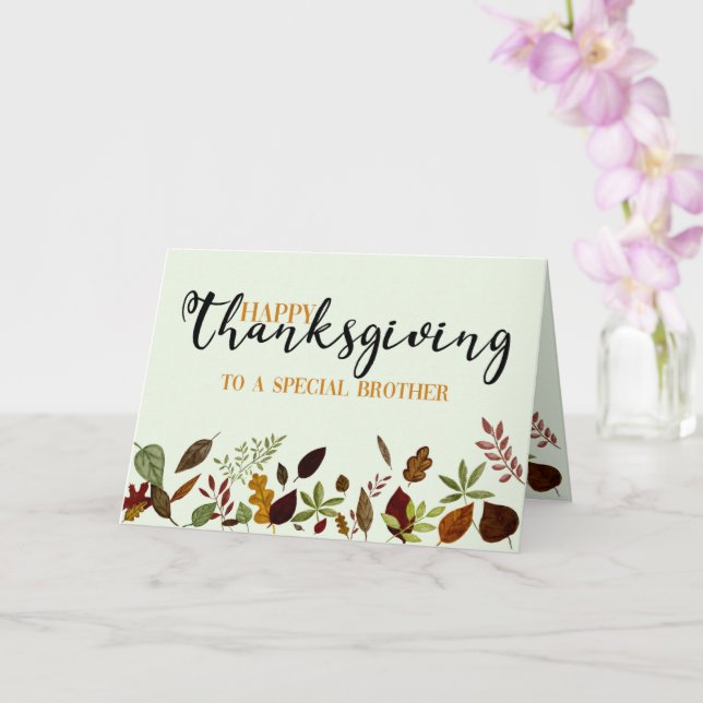 Brother Fall Foliage Thanksgiving Card Kort (Orkide)