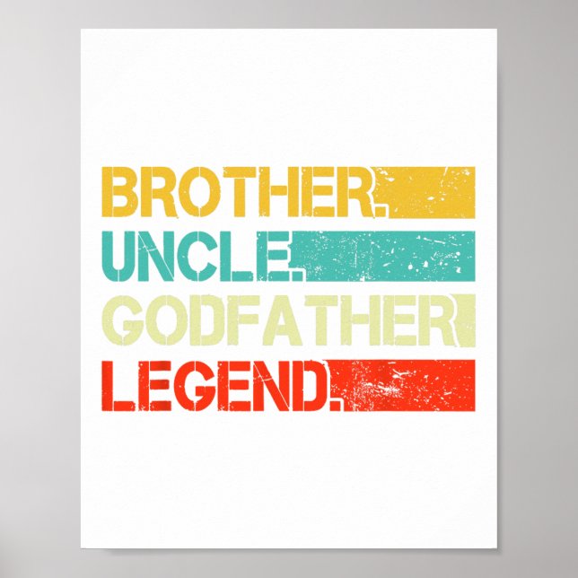 Brother farbror Godfather Legend Best Funny farbro Poster (Framsidan)