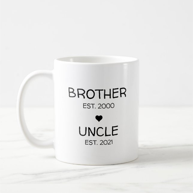 Brother farbror Gravid Announcement Baby Reveal Kaffemugg (Vänster)