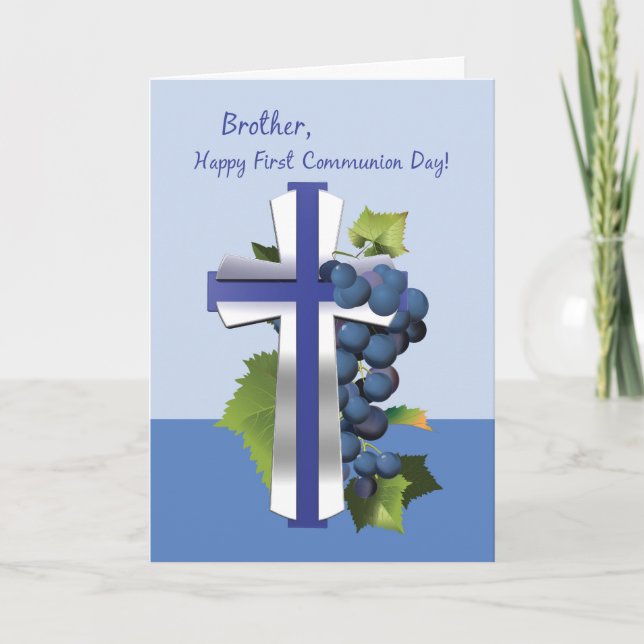 Brother First Heliga Communion, Blue och Silver Cr Kort (Framsida)