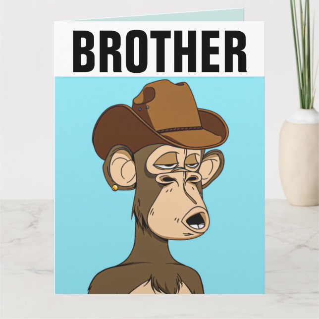 BROTHER FUNNY MONKEY BIRTHDAY OVERSIZED CARD KORT (Framsida)