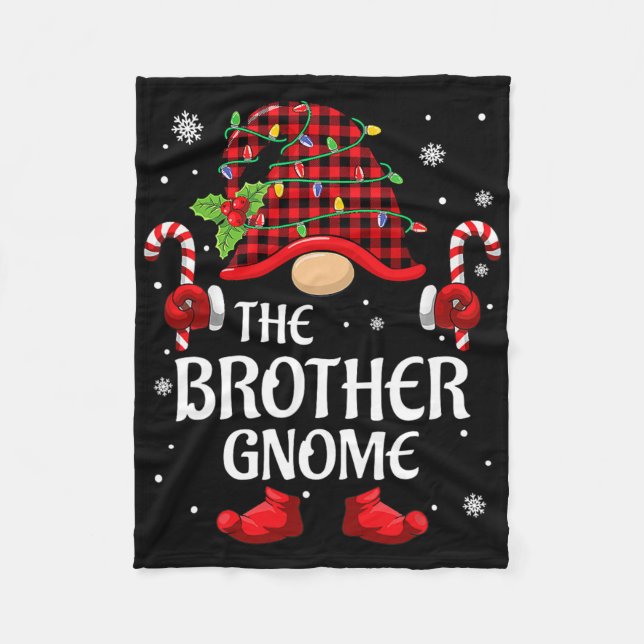 Brother Gnome Matching Christmas Pjs For Family  Fleecefilt (Framsidan)