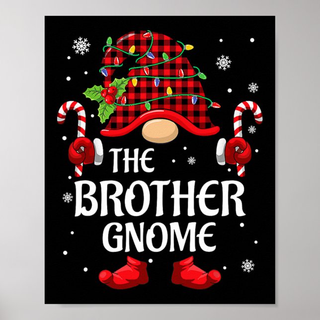 Brother Gnome Matching Christmas Pjs For Family  Poster (Framsidan)