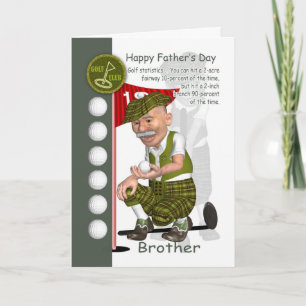Brother Golf Fars dag Greeting Card Golfing Kort