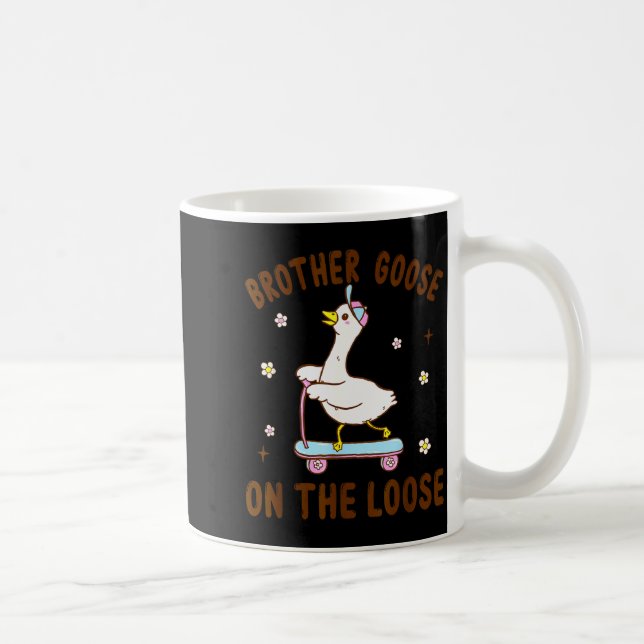 Brother Goose On The Loose Funny Birthday Matching Kaffemugg (Höger)