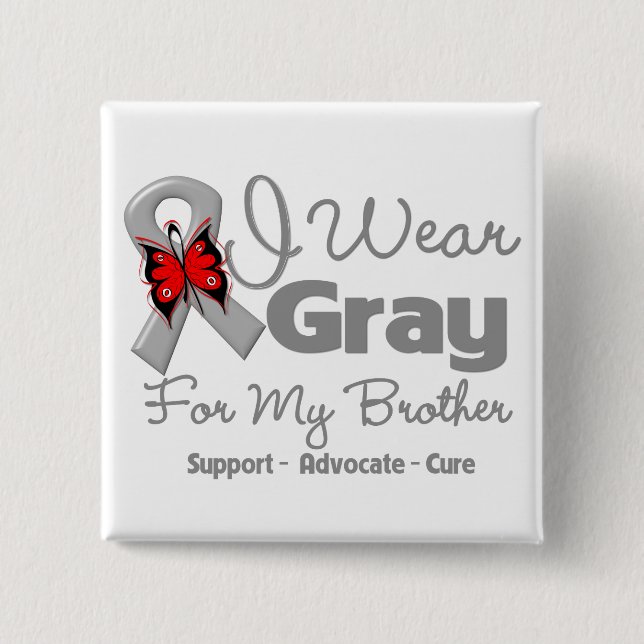 Brother - Grått Ribbon Awareness Knapp (Framsida)