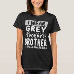 Brother Grått Ribbon Twin Aphasia Awareness T Shirt