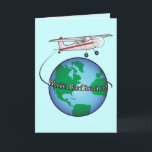 Brother Grattis på födelsedagen med flygplanskort Kort<br><div class="desc">Säg till broder att han är världens bästa bror med det här kortet som har ett flygplan som flyger runt världen. För matchande artiklar,  skriv "penguincornerstore-flygplan" i Zazzle-sökningen pub.</div>