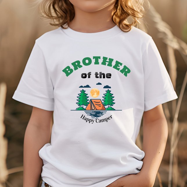 Brother Happy Camper T-Shirt Kids Birthday Party (Skapare uppladdad)