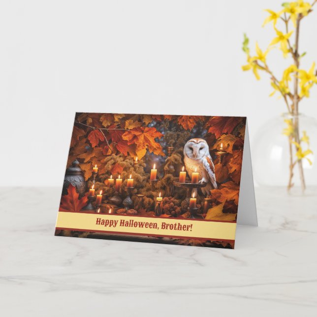 Brother Happy halloween Benice Uggla och Candles Kort (Gul blomma)