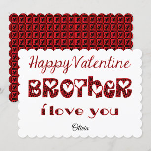Brother I Kärlek Du Cute Cupid Typography Valentin Julkort
