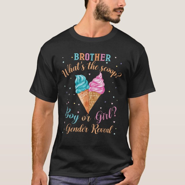 Brother Ice Cream Whthe Scoop Gender Reveal Morsa T Shirt (Framsida)
