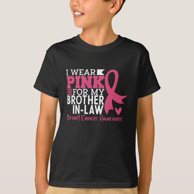 Brother In Law Family Matching Breast Cancer T Shirt (Framsida)
