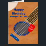 Brother in Law Guitar Player Birthday Hälsningskort<br><div class="desc">Ett födelsedagskort för en svärbror som kärlek gitarren. En nära guitar med ett spektrum inklämt i strängarna. På spektrumet står ord "Du Sten". Ett födelsedagskort för en musiker som kärlekar gitarren.</div>