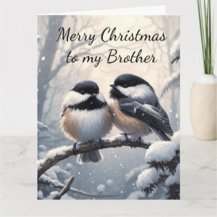 Brother jul Önskemål & Kärlek Chickadee Bird Kort