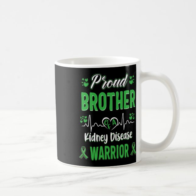 Brother Kidney Disease Warrior Awareness Ribbon Gr Kaffemugg (Höger)