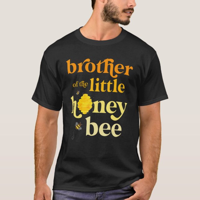 Brother Little honey Bee Birthday Gender Reveal Ba T Shirt (Framsida)