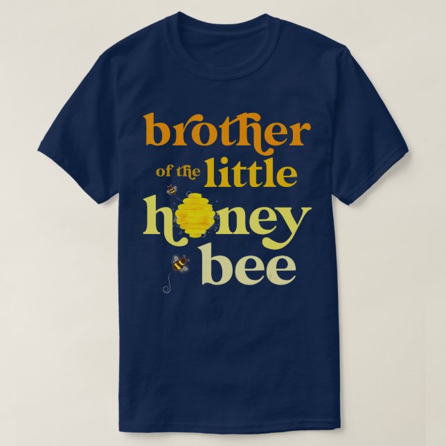 Brother Little honey Bee Birthday Gender Reveal Ba T Shirt (Design framsida)