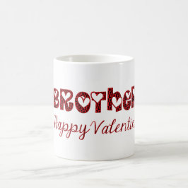 Brother Lycklig Valentine Cute Cupid Typography Kaffemugg