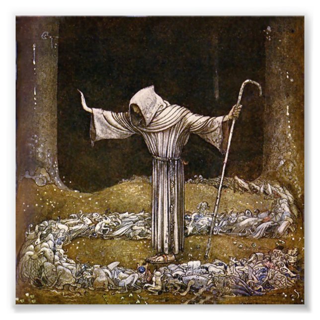 "Brother Martin" Watercolor av John Bauer Fototryck (Framsidan)