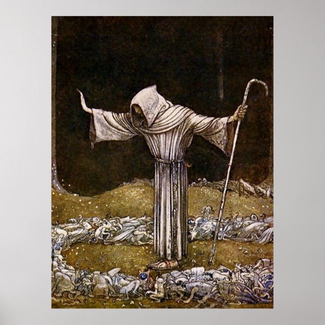 "Brother Martin" Watercolor av John Bauer Poster (Framsidan)