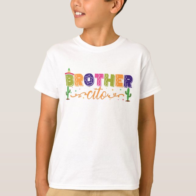 Brother Matching Fiesta Party 1:a födelsedag T Shirt (Framsida)