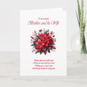 Brother och hans fru Juli Poinsettias Helgkort