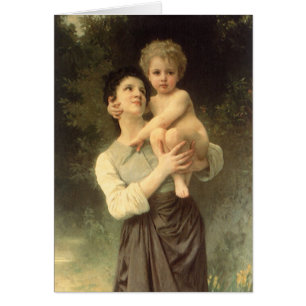 Brother och Sister av William Adolphe Bouguereau Hälsningskort