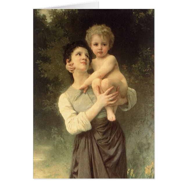 Brother och Sister av William Adolphe Bouguereau Hälsningskort (Framsidan)