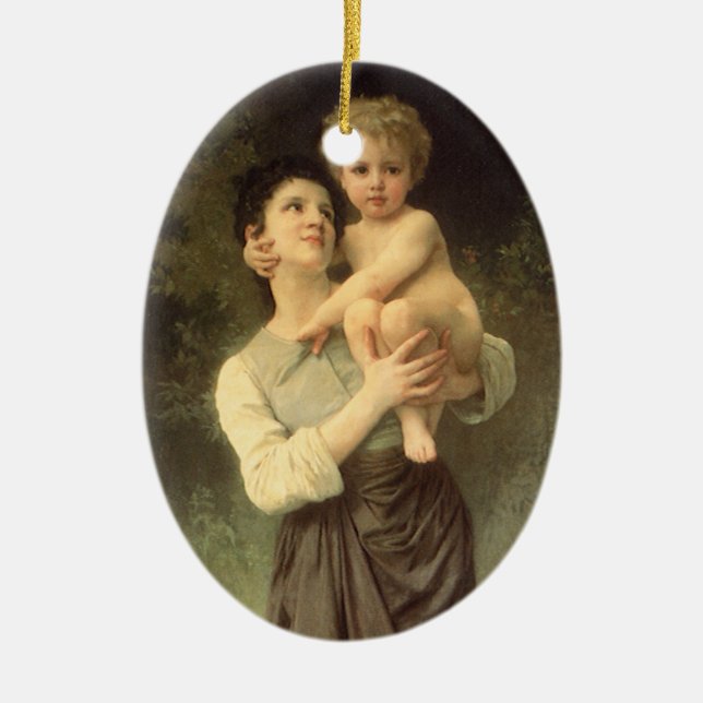 Brother och Sister av William Adolphe Bouguereau Julgransprydnad Keramik (Framsidan)