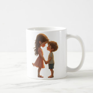 Brother och Sister Hug - Heartwarming Syskon Des Kaffemugg