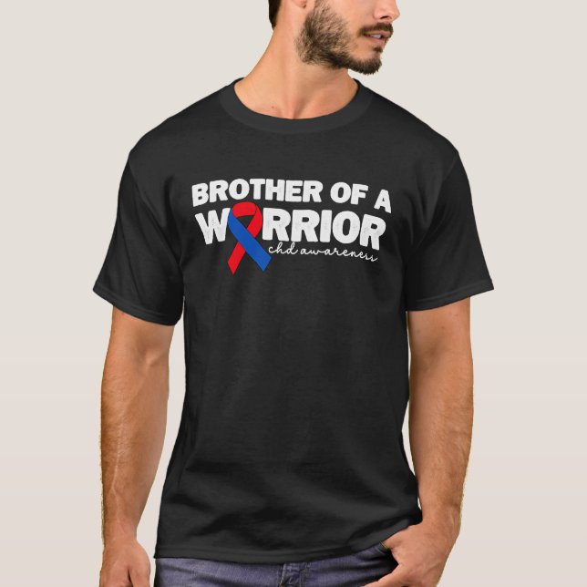 Brother Of A Warrior CHD Congenital Heart Defect A T Shirt (Framsida)