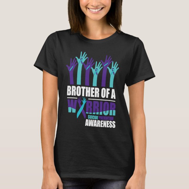 Brother of a Warrior Suicide Awareness Mental Heal T Shirt (Framsida)
