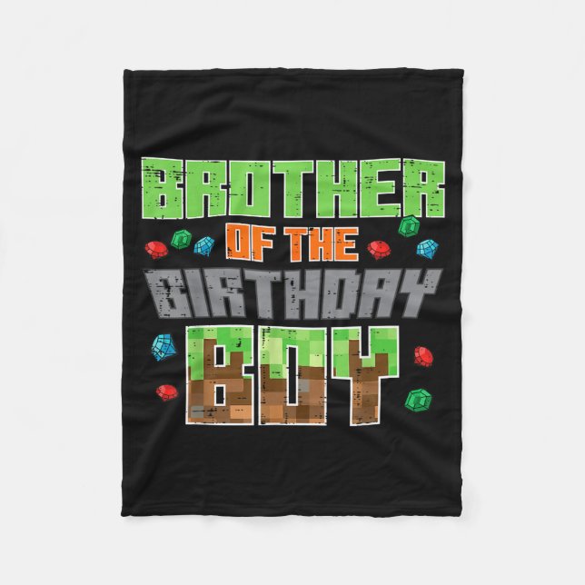 Brother Of Birthday Boy Xel Gamer Bday Party Boys  Fleecefilt (Framsidan)