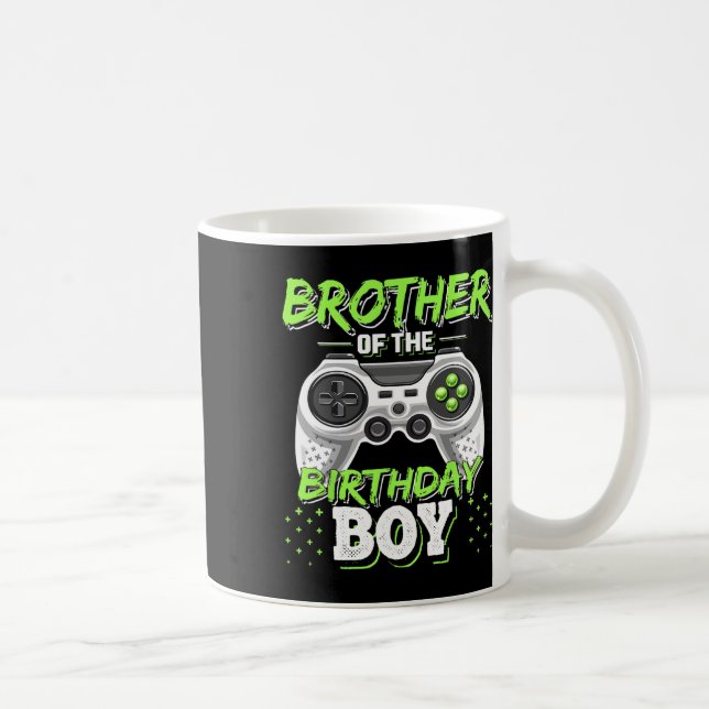 Brother Of The Birthday Boy Matching Video Game Bi Kaffemugg (Höger)