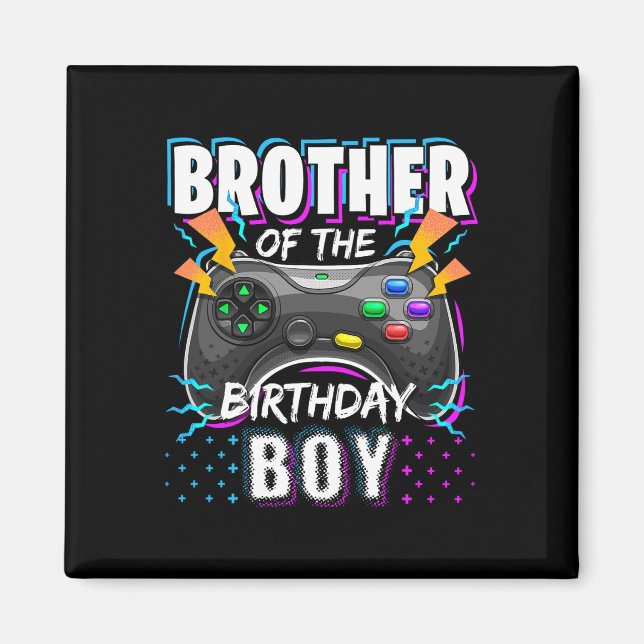 Brother Of The Birthday Boy Matching Video Game Bi Magnet (Framsidan)