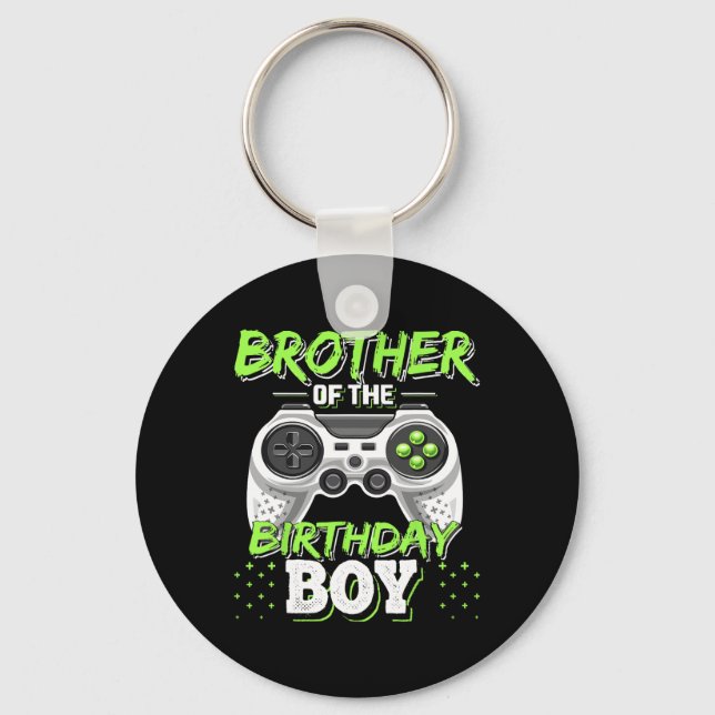 Brother Of The Birthday Boy Matching Video Game Bi Nyckelring (Framsida)