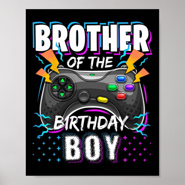 Brother Of The Birthday Boy Matching Video Game Bi Poster (Framsidan)